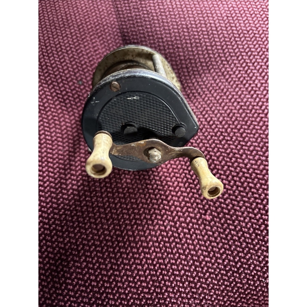 Vintage Black & Metal Baitcasting Fishing Reel Cottagecore Decor Cabin Fishing
